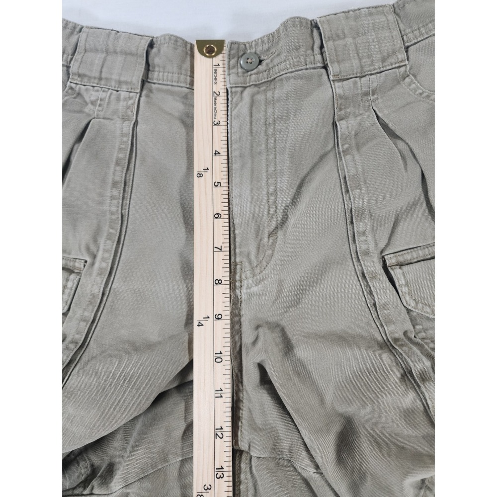 Cabelas Cargo Shorts Women 12 Khaki Tan Cotton High Rise Safari Gorpcore Utility - Picture 4 of 10